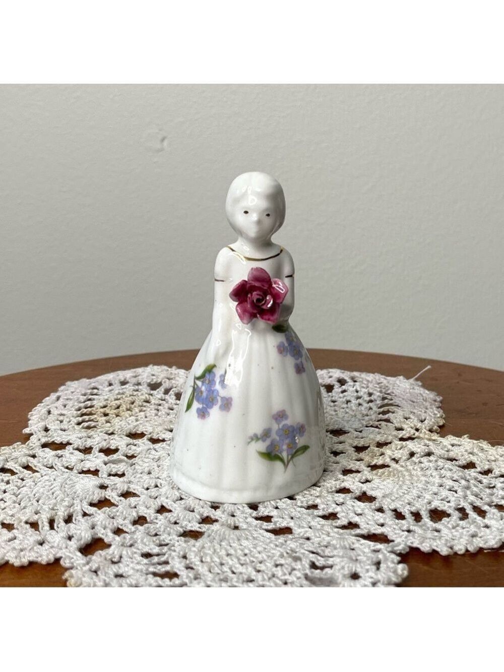 Vintage Royal Staffordshire Bone China Female Figure Bell
